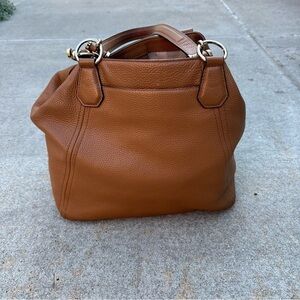 Michael Kors Frances Large Pebbled Leather Grab Bag in Acorn No Tassel READ